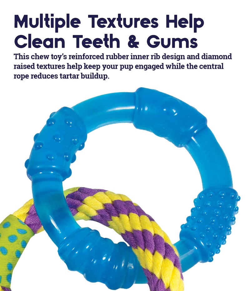 Petstages Dental Links Dog Chew Toy â€“ Puppies & Adults, Strong Chewers, Multiple Textures & Rope, 8.5" x 4" x 1" - Image 5